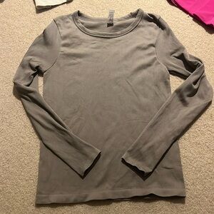 Athletic long sleeve top, beige brown, size Large